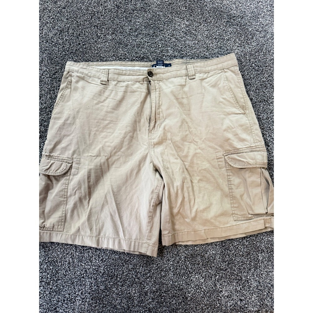 Chaps Mens Khaki Tan Ripstop Cotton Cargo Shorts Size 44 Utility Hiking Casual